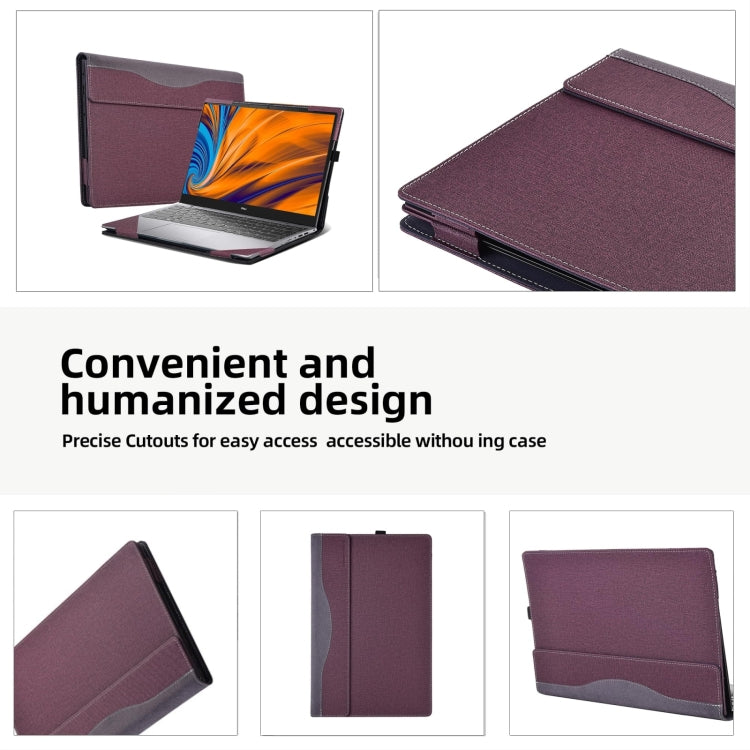 For HP Envy X360 15 inch 15-eu / 15-ew Leather Laptop Shockproof Protective Case(Wine Red) - Screen & Keyboard Cover by PMC Jewellery | Online Shopping South Africa | PMC Jewellery | Buy Now Pay Later Mobicred