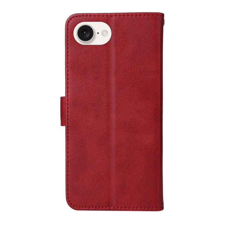 For iPhone 16e Classic Calf Texture Flip Leather Phone Case(Red) - iPhone 16e Cases by PMC TechLife | Online Shopping South Africa | PMC TechLife | Buy Now Pay Later Mobicred