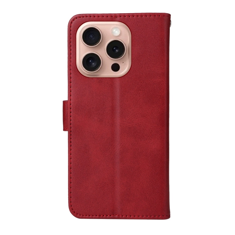 For iPhone 16 Pro Classic Calf Texture Flip Leather Phone Case(Red) - iPhone 16 Pro Cases by PMC Jewellery | Online Shopping South Africa | PMC Jewellery | Buy Now Pay Later Mobicred