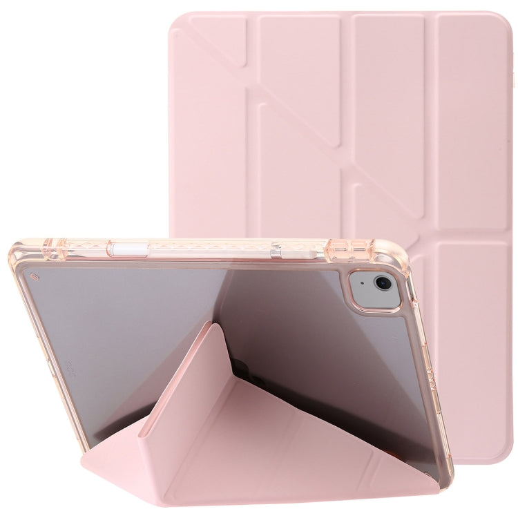 For iPad Air 13 2024 Clear Acrylic Deformation Leather Tablet Case(Pink) - iPad Air 13 2024 Cases by PMC Jewellery | Online Shopping South Africa | PMC Jewellery | Buy Now Pay Later Mobicred