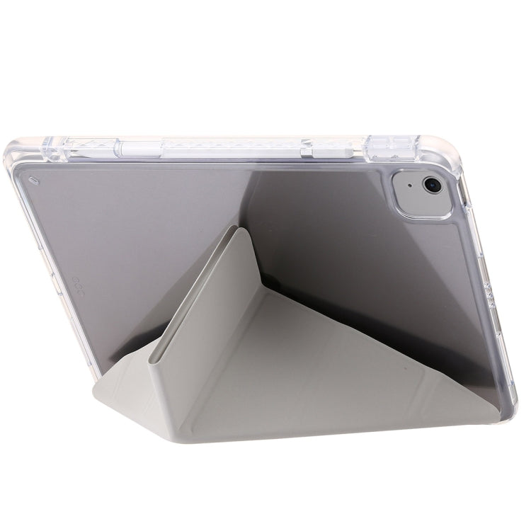 For iPad Air 13 2024 Clear Acrylic Deformation Leather Tablet Case(Grey) - iPad Air 13 2024 Cases by PMC Jewellery | Online Shopping South Africa | PMC Jewellery | Buy Now Pay Later Mobicred