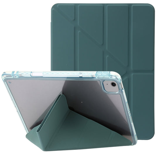 For iPad Air 11 2024 Clear Acrylic Deformation Leather Tablet Case(Dark Green) - iPad Air 11 2024 Cases by PMC Jewellery | Online Shopping South Africa | PMC Jewellery | Buy Now Pay Later Mobicred