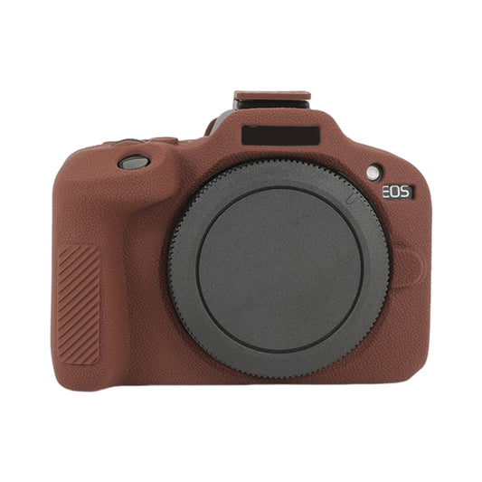 For Canon EOS R100 Litchi Texture Soft Silicone Protective Case(Coffee) - Protective Case by PMC Jewellery | Online Shopping South Africa | PMC Jewellery | Buy Now Pay Later Mobicred