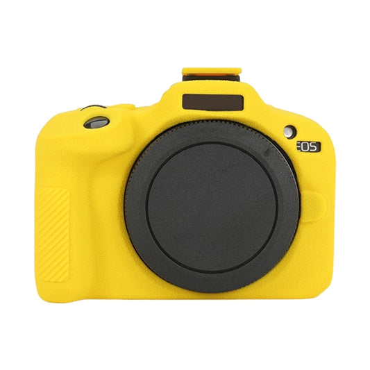 For Canon EOS R100 Litchi Texture Soft Silicone Protective Case(Yellow) - Protective Case by PMC Jewellery | Online Shopping South Africa | PMC Jewellery | Buy Now Pay Later Mobicred