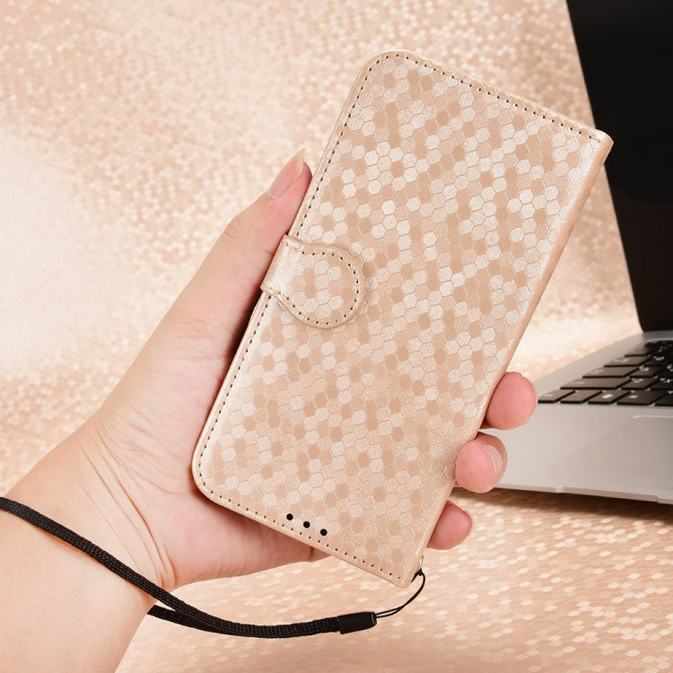 For Huawei Pura 70 Honeycomb Dot Texture Leather Phone Case(Gold) - Huawei Cases by PMC Jewellery | Online Shopping South Africa | PMC Jewellery | Buy Now Pay Later Mobicred