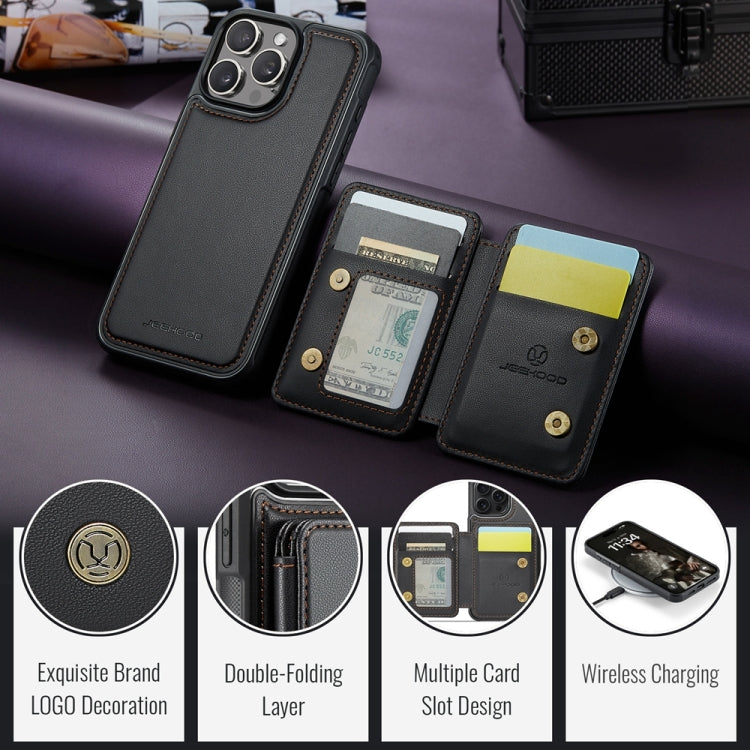 For iPhone 16 Pro JEEHOOD J05 Business Magnetic Style RFID Leather Phone Case(Black) - iPhone 16 Pro Cases by JEEHOOD | Online Shopping South Africa | PMC Jewellery | Buy Now Pay Later Mobicred