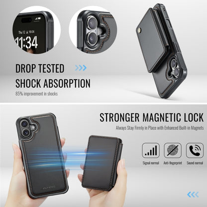 For iPhone 16 Plus JEEHOOD J05 Business Magnetic Style RFID Leather Phone Case(Black) - iPhone 16 Plus Cases by JEEHOOD | Online Shopping South Africa | PMC Jewellery | Buy Now Pay Later Mobicred