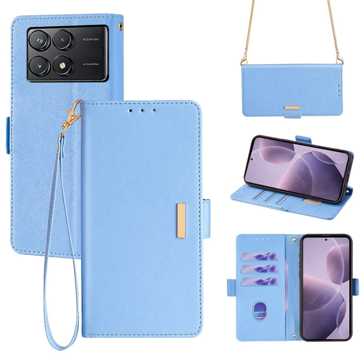 For Xiaomi Redmi K70 5G / K70 Pro 5G Crossbody Chain Leather Phone Case(Blue) - K70 Pro Cases by PMC Jewellery | Online Shopping South Africa | PMC Jewellery | Buy Now Pay Later Mobicred