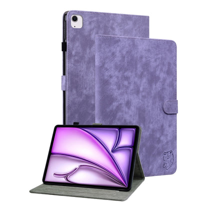 For iPad Air 13 2024 Embossed Tiger Pattern Leather Tablet Case(Purple) - iPad Air 13 2024 Cases by PMC Jewellery | Online Shopping South Africa | PMC Jewellery | Buy Now Pay Later Mobicred