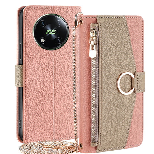 For Itel RS4 4G Crossbody Litchi Texture Leather Phone Case(Pink) - More Brand by PMC Jewellery | Online Shopping South Africa | PMC Jewellery | Buy Now Pay Later Mobicred