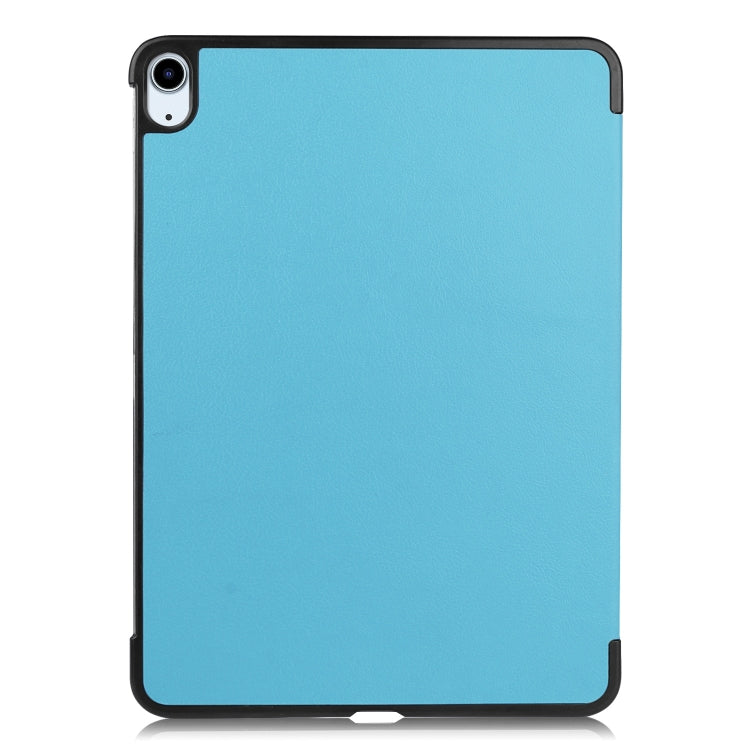 For iPad Air 11 2025 / 2024 Custer Pure Color 3-Fold Holder Smart Leather Tablet Case(Sky Blue) - iPad Air 11 2025 / 2024 Cases by PMC Jewellery | Online Shopping South Africa | PMC Jewellery | Buy Now Pay Later Mobicred