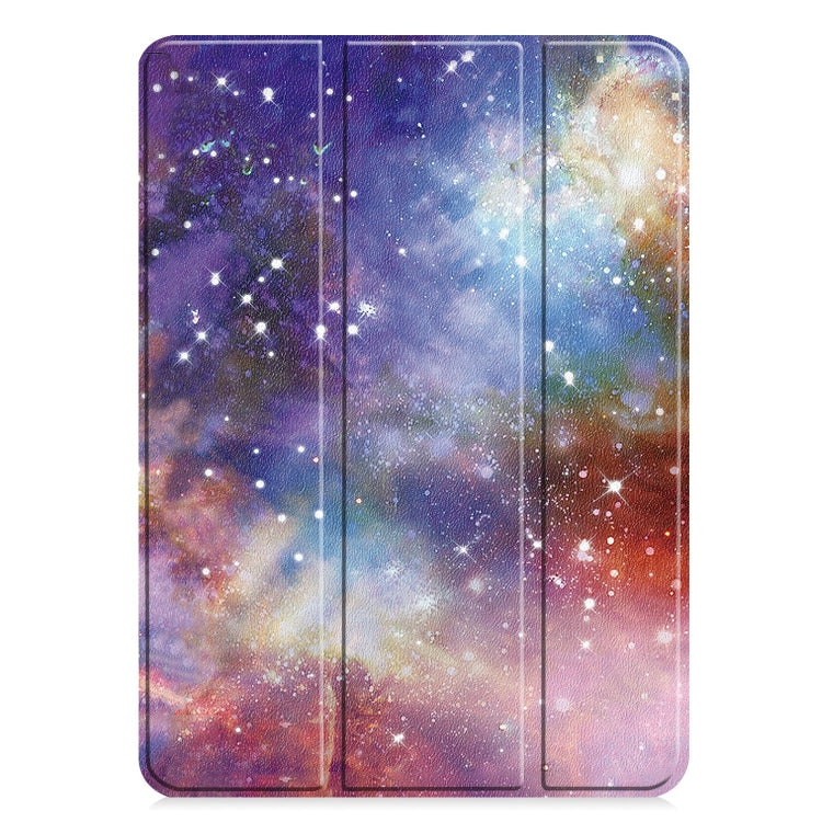 For iPad Pro 13 2024 Custer Painted 3-Fold Holder Smart Leather Tablet Case(Milky Way Nebula) - iPad Pro 13 2024 Cases by PMC Jewellery | Online Shopping South Africa | PMC Jewellery | Buy Now Pay Later Mobicred