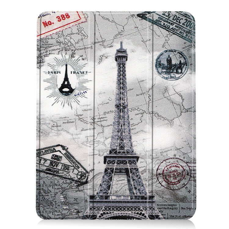 For iPad Air 11 2024 / 2025 Custer Painted 3-Fold Holder Smart Leather Tablet Case(Eiffel Tower) - iPad Air 11 2025 / 2024 Cases by PMC Jewellery | Online Shopping South Africa | PMC Jewellery | Buy Now Pay Later Mobicred