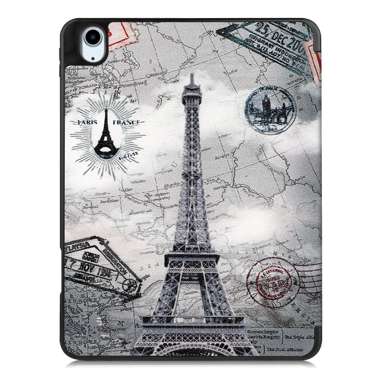 For iPad Air 11 2024 / 2025 Custer Painted 3-Fold Holder Smart Leather Tablet Case(Eiffel Tower) - iPad Air 11 2025 / 2024 Cases by PMC Jewellery | Online Shopping South Africa | PMC Jewellery | Buy Now Pay Later Mobicred