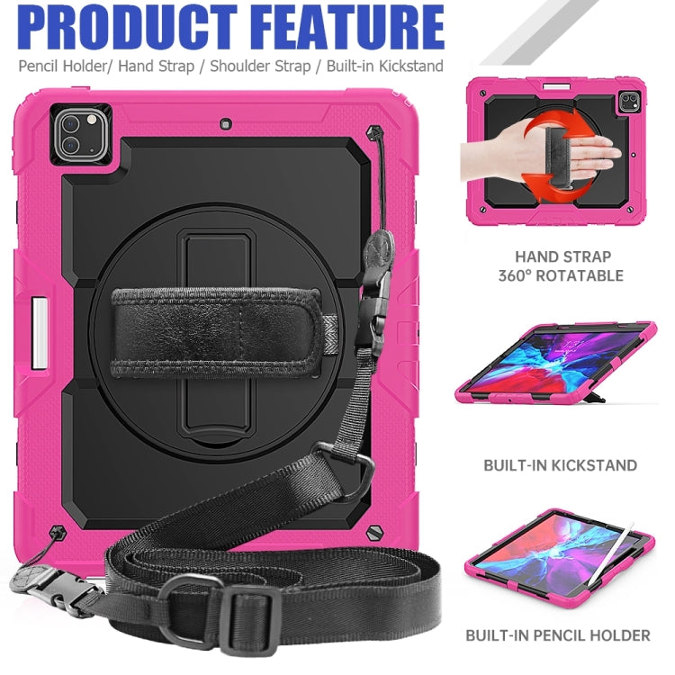 For iPad Pro 13 2024 Silicone + PC Tablet Protective Case(Black+Rose Red) - iPad Pro 13 2024 Cases by PMC TechLife | Online Shopping South Africa | PMC TechLife | Buy Now Pay Later Mobicred
