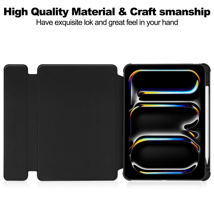 For iPad Pro 11 2024 Transparent Rotation Smart Leather Tablet Case with Keyboard(Black) - iPad Pro 11 2024 Cases by PMC TechLife | Online Shopping South Africa | PMC TechLife | Buy Now Pay Later Mobicred