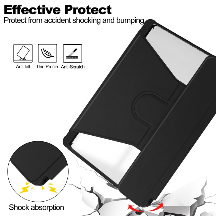 For iPad Pro 11 2024 Transparent Rotation Smart Leather Tablet Case with Keyboard(Black) - iPad Pro 11 2024 Cases by PMC TechLife | Online Shopping South Africa | PMC TechLife | Buy Now Pay Later Mobicred