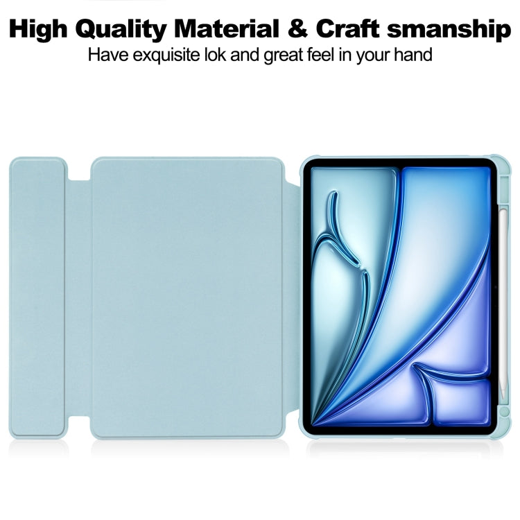 For iPad Air 11 2025 / 2024 Transparent Rotation Smart Leather Tablet Case with Keyboard(Sky Blue) - free shipping - PMC TechLife - Order now!