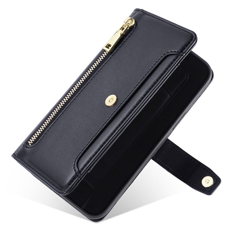 For Google Pixel 9 Sheep Texture Cross-body Zipper Wallet Leather Phone Case(Black) - Google Cases by PMC TechLife | Online Shopping South Africa | PMC TechLife | Buy Now Pay Later Mobicred