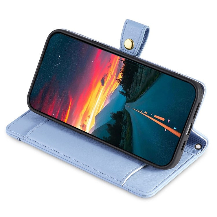 For Google Pixel 9 Sheep Texture Cross-body Zipper Wallet Leather Phone Case(Blue) - Google Cases by PMC TechLife | Online Shopping South Africa | PMC TechLife | Buy Now Pay Later Mobicred