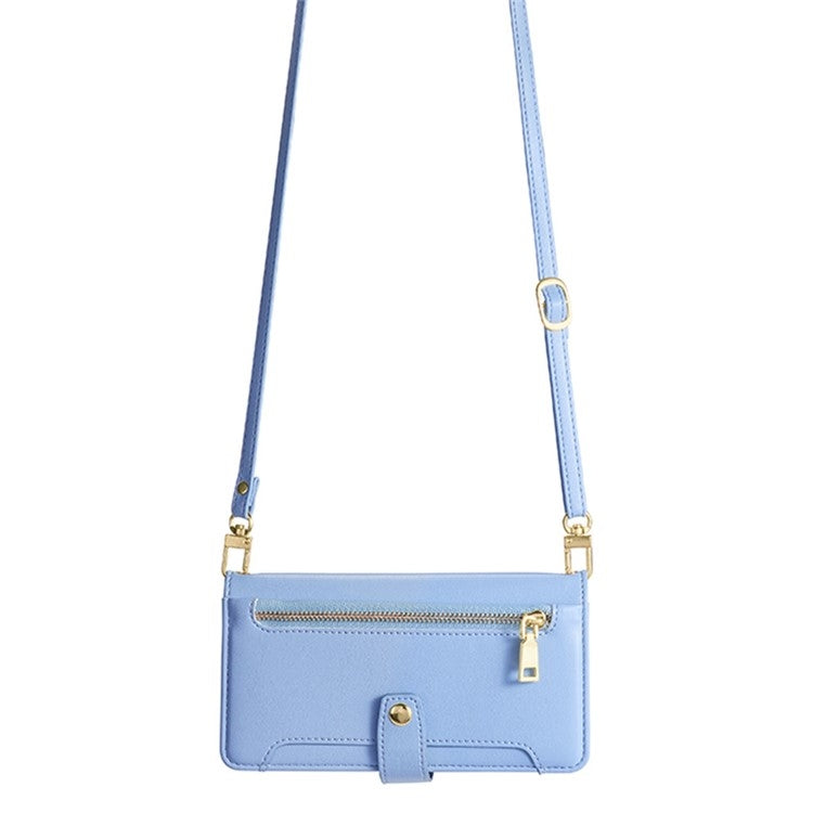 For Google Pixel 9 Sheep Texture Cross-body Zipper Wallet Leather Phone Case(Blue) - Google Cases by PMC TechLife | Online Shopping South Africa | PMC TechLife | Buy Now Pay Later Mobicred