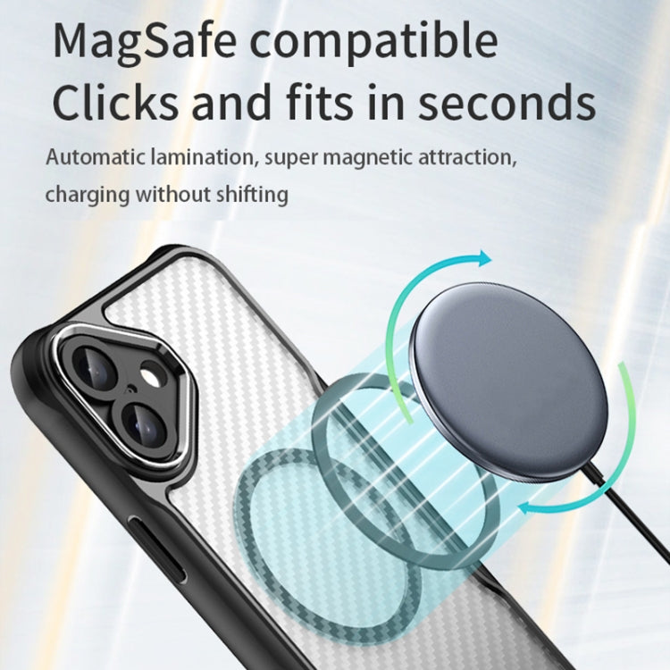 For iPhone 16 Plus Carbon Fiber Texture MagSafe Translucent Phone Case(Purple) - iPhone 16 Plus Cases by PMC TechLife | Online Shopping South Africa | PMC TechLife | Buy Now Pay Later Mobicred