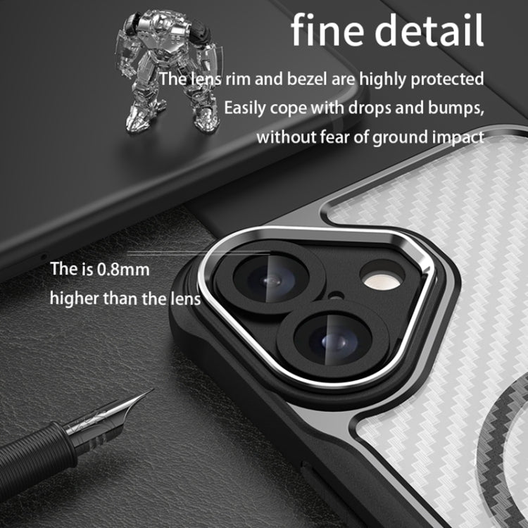 For iPhone 16 Plus Carbon Fiber Texture MagSafe Translucent Phone Case(Purple) - iPhone 16 Plus Cases by PMC TechLife | Online Shopping South Africa | PMC TechLife | Buy Now Pay Later Mobicred