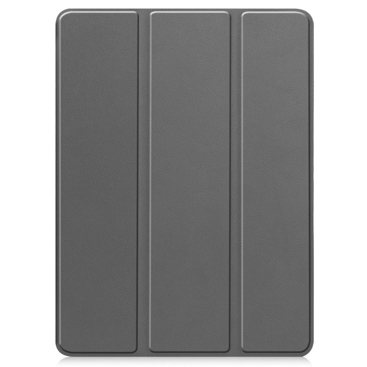 For iPad Pro 11 2024 Custer TPU Pure Color 3-Fold Holder Smart Leather Tablet Case with Pen Tray(Grey) - iPad Pro 11 2024 Cases by PMC Jewellery | Online Shopping South Africa | PMC Jewellery | Buy Now Pay Later Mobicred