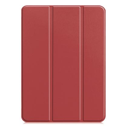 For iPad Pro 11 2024 Custer TPU Pure Color 3-Fold Holder Smart Leather Tablet Case with Pen Tray(Wine Red) - iPad Pro 11 2024 Cases by PMC Jewellery | Online Shopping South Africa | PMC Jewellery | Buy Now Pay Later Mobicred