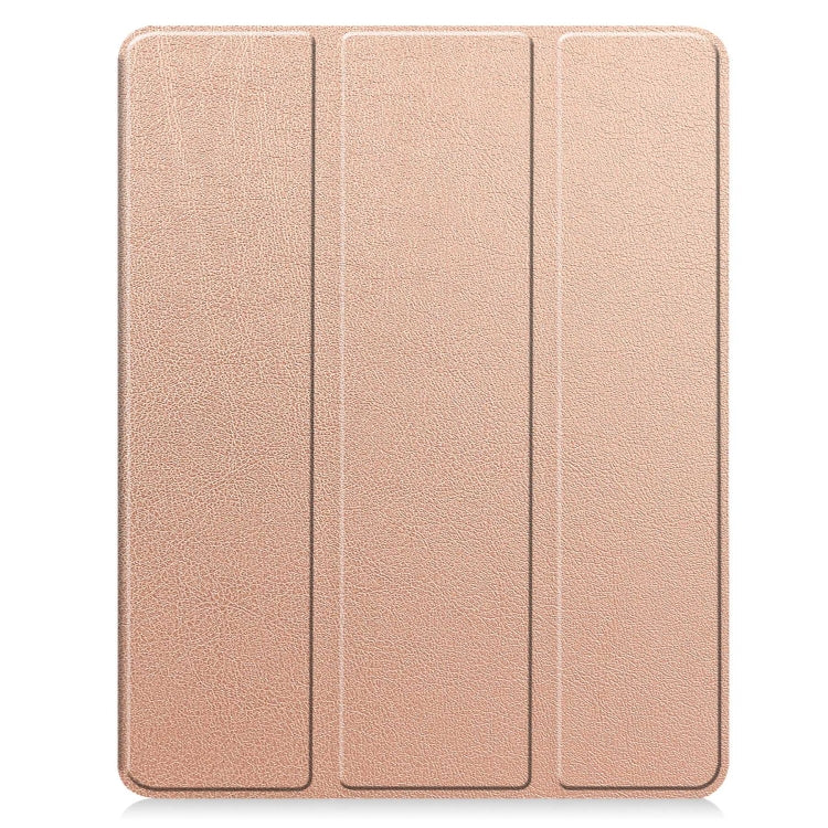 For iPad Pro 13 2024 Custer TPU Pure Color 3-Fold Holder Smart Leather Tablet Case with Pen Tray(Rose Gold) - iPad Pro 13 2024 Cases by PMC Jewellery | Online Shopping South Africa | PMC Jewellery | Buy Now Pay Later Mobicred