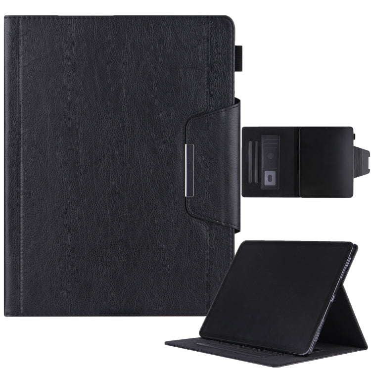 For iPad Pro 13 2024 Solid Color Metal Buckle Leather Smart Tablet Case(Black) - iPad Pro 13 2024 Cases by PMC Jewellery | Online Shopping South Africa | PMC Jewellery | Buy Now Pay Later Mobicred