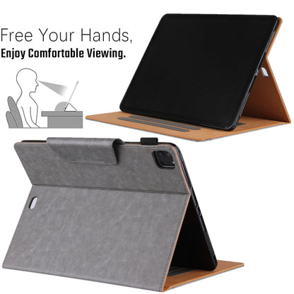 For iPad Pro 11 2024 Solid Color Metal Buckle Leather Smart Tablet Case(Grey) - iPad Pro 11 2024 Cases by PMC Jewellery | Online Shopping South Africa | PMC Jewellery | Buy Now Pay Later Mobicred