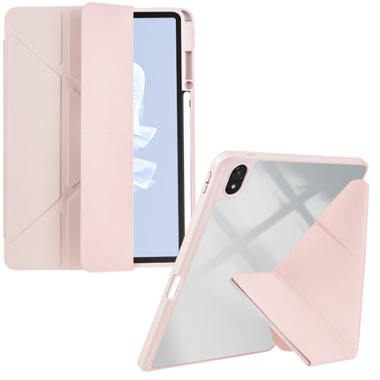 For Huawei MatePad Air 11.5 2023 Clear Acrylic Deformation Leather Tablet Case(Pink) - Huawei by PMC Jewellery | Online Shopping South Africa | PMC Jewellery | Buy Now Pay Later Mobicred