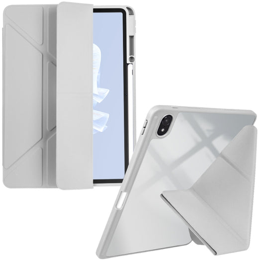 For Huawei MatePad Air 11.5 2023 Clear Acrylic Deformation Leather Tablet Case(Grey) - Huawei by PMC Jewellery | Online Shopping South Africa | PMC Jewellery | Buy Now Pay Later Mobicred