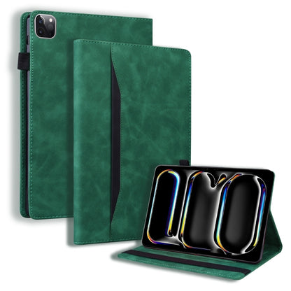 For iPad Pro 13 2024 Splicing Shockproof Leather Tablet Case(Green) - iPad Pro 13 2024 Cases by PMC Jewellery | Online Shopping South Africa | PMC Jewellery | Buy Now Pay Later Mobicred