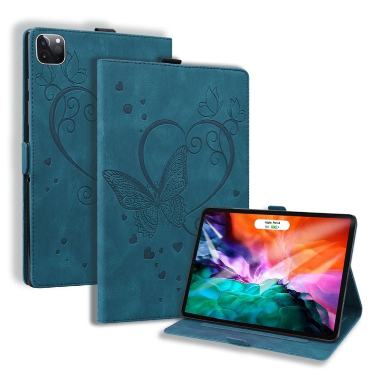 For iPad Pro 13 2024 Love Butterfly Embossed Leather Tablet Case(Blue) - iPad Pro 13 2024 Cases by PMC TechLife | Online Shopping South Africa | PMC TechLife | Buy Now Pay Later Mobicred