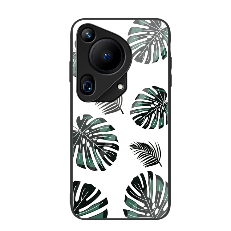 For Huawei Pura 70 Ultra Colorful Painted Glass Phone Case(Banana Leaf) - Huawei Cases by PMC Jewellery | Online Shopping South Africa | PMC Jewellery | Buy Now Pay Later Mobicred