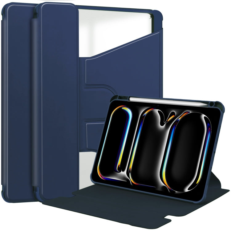 For iPad Pro 11 2024 Transparent Rotation Smart Leather Tablet Case(Dark Blue) - iPad Pro 11 2024 Cases by PMC TechLife | Online Shopping South Africa | PMC TechLife | Buy Now Pay Later Mobicred