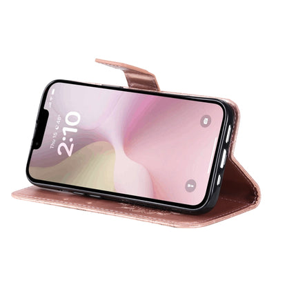 For iPhone SE 2024 Embossed Sunflower Pattern Flip Leather Phone Case(Rose Gold) - More iPhone Cases by PMC Jewellery | Online Shopping South Africa | PMC Jewellery | Buy Now Pay Later Mobicred