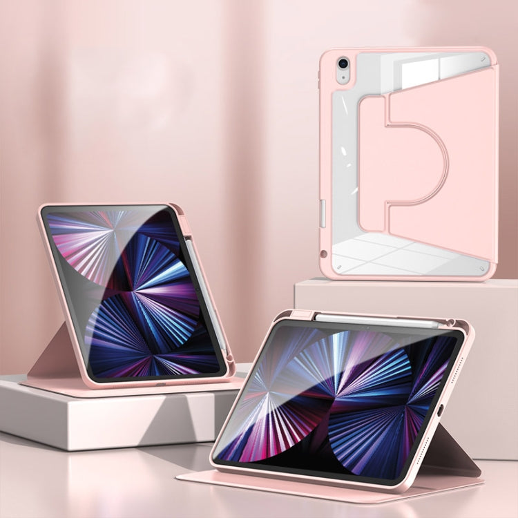 For iPad Pro 11 2024 2 in 1 Acrylic Split Rotating Leather Tablet Case(Pink) - iPad Pro 11 2024 Cases by PMC TechLife | Online Shopping South Africa | PMC TechLife | Buy Now Pay Later Mobicred
