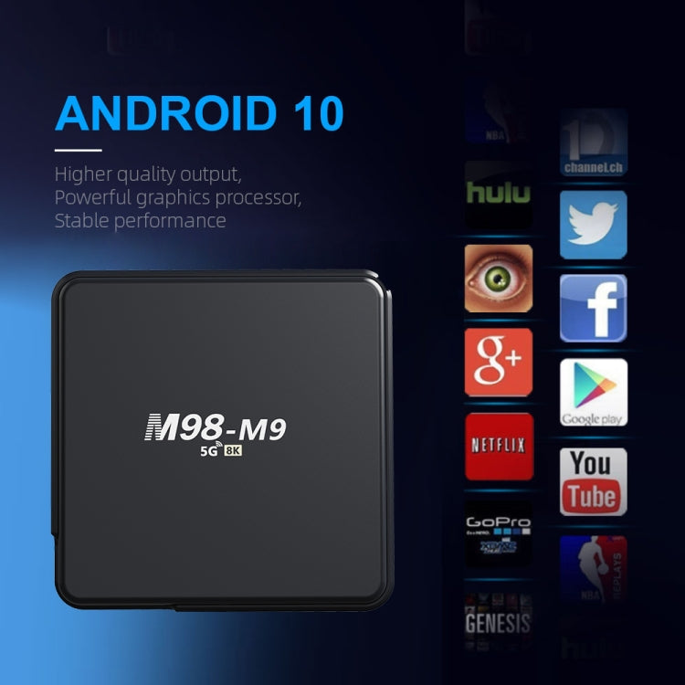 M98-M9 Quad-core ARM Cortex-A53 WiFi Bluetooth 4K HD Android TV Box, RAM:2GB+8GB(UK Plug) - Allwinner H3 by PMC TechLife | Online Shopping South Africa | PMC TechLife | Buy Now Pay Later Mobicred