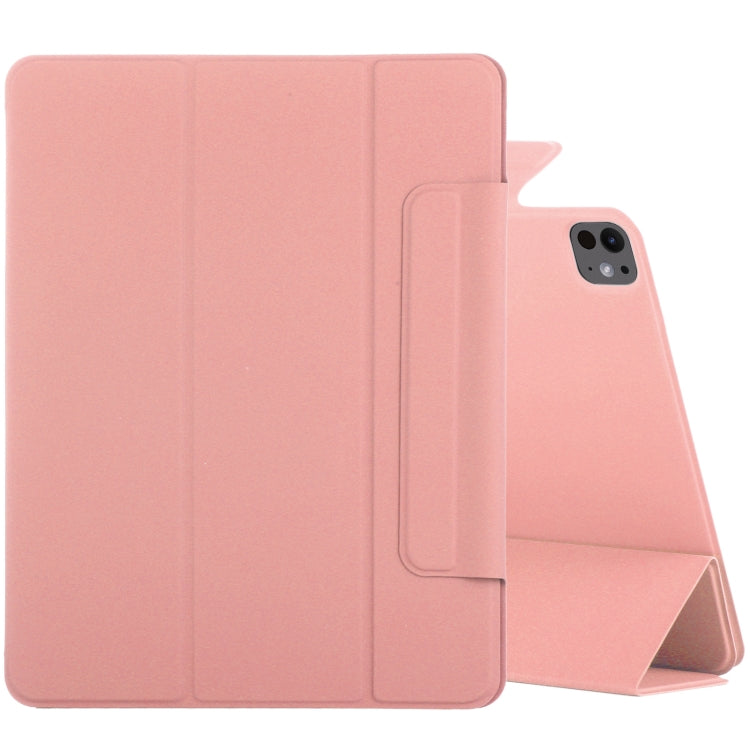 For iPad Pro 11 2024 Double-sided Clip Fixed Buckle Magnetic PU Leather Smart Tablet Case(Pink) - iPad Pro 11 2024 Cases by PMC Jewellery | Online Shopping South Africa | PMC Jewellery | Buy Now Pay Later Mobicred