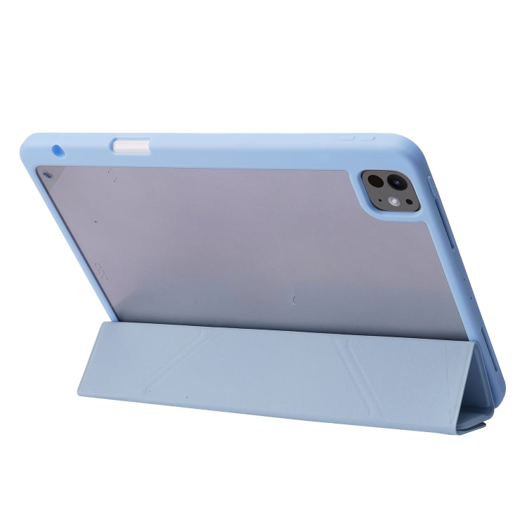 For iPad Air 11 2024 Deformation Transparent Acrylic Leather Tablet Case(Grey) - iPad Air 11 2024 Cases by PMC Jewellery | Online Shopping South Africa | PMC Jewellery | Buy Now Pay Later Mobicred