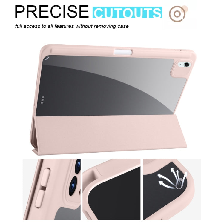 For iPad Air 11 2024 Acrylic 3-folding Smart Leather Tablet Case(Pink) - iPad Air 11 2024 Cases by PMC Jewellery | Online Shopping South Africa | PMC Jewellery | Buy Now Pay Later Mobicred