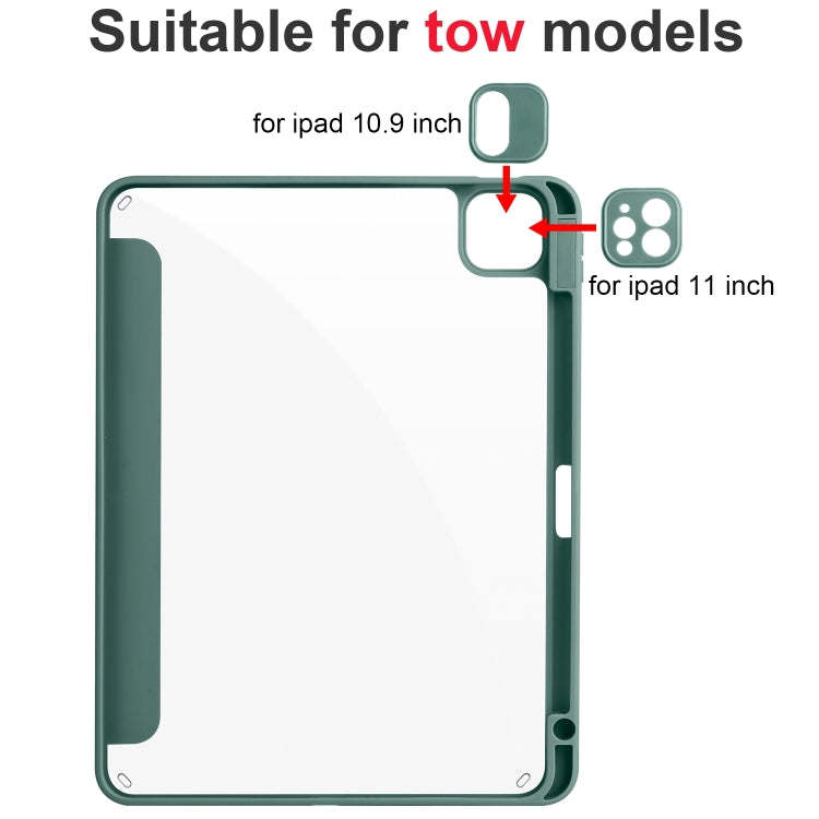 For iPad Pro 11 2024 Acrylic 3-folding Smart Leather Tablet Case(Dark Green) - iPad Pro 11 2024 Cases by PMC TechLife | Online Shopping South Africa | PMC TechLife | Buy Now Pay Later Mobicred