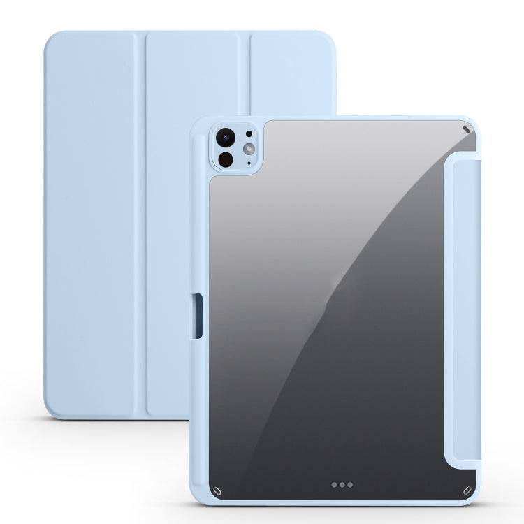 For iPad Pro 11 2024 Acrylic 3-folding Smart Leather Tablet Case(Sky Blue) - iPad Pro 11 2024 Cases by PMC TechLife | Online Shopping South Africa | PMC TechLife | Buy Now Pay Later Mobicred