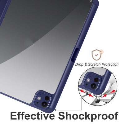 For iPad Pro 13 2024 Acrylic 3-folding Smart Leather Tablet Case(Dark Blue) - iPad Pro 13 2024 Cases by PMC Jewellery | Online Shopping South Africa | PMC Jewellery | Buy Now Pay Later Mobicred