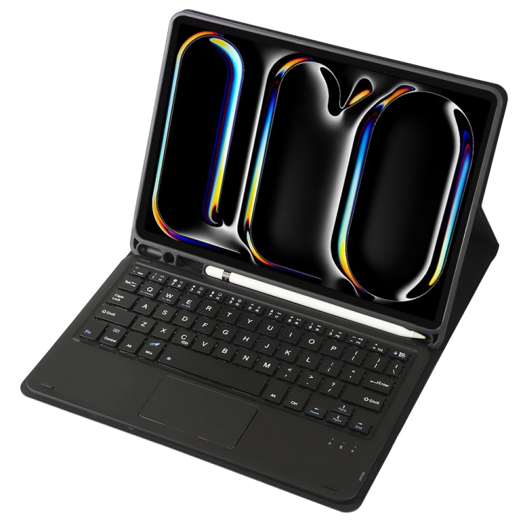 For iPad Pro 11 2024 A13B-A Lambskin Texture Bluetooth Touch Square Keyboard Leather Tablet Case with Pen Slot(Dark Blue) - For iPad Pro by PMC Jewellery | Online Shopping South Africa | PMC Jewellery | Buy Now Pay Later Mobicred