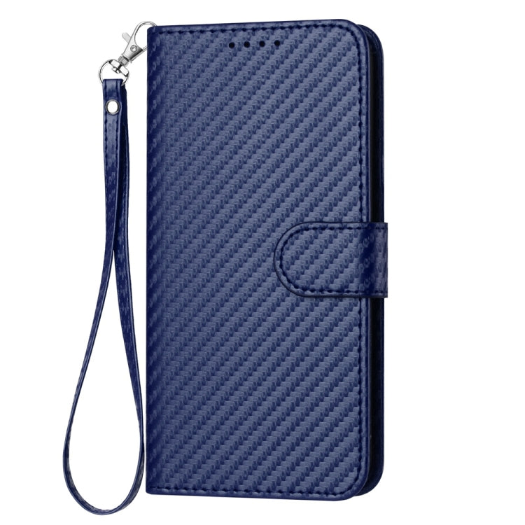 For Huawei Pura 70 Pro / Pura 70 Ultra YX0070 Carbon Fiber Buckle Leather Phone Case with Lanyard(Royal Blue) - Huawei Cases by PMC Jewellery | Online Shopping South Africa | PMC Jewellery | Buy Now Pay Later Mobicred