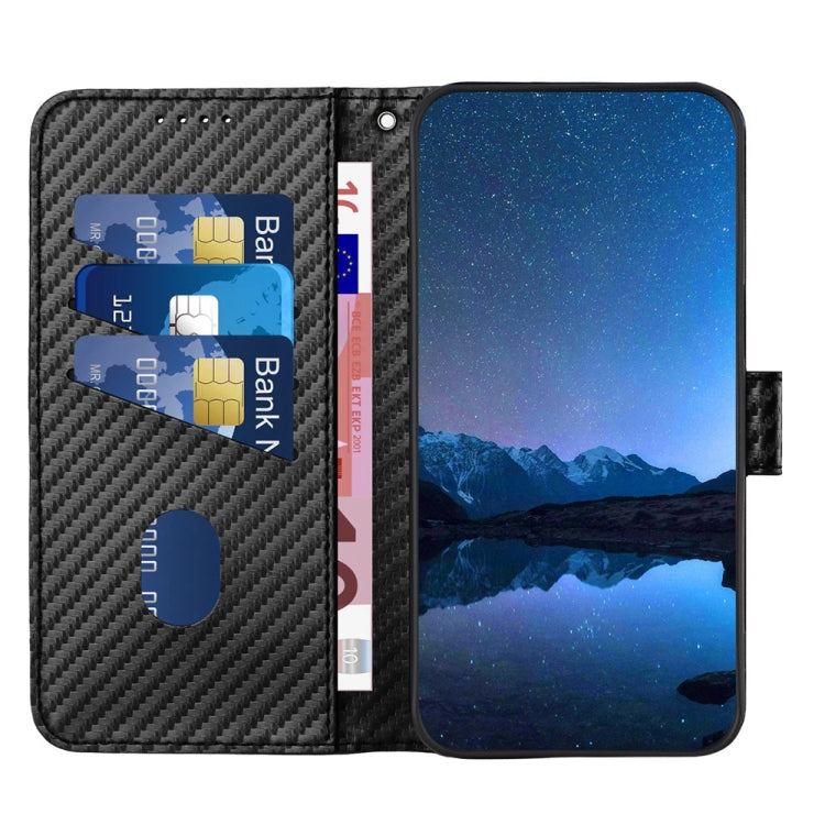 For Huawei Pura 70 Pro / Pura 70 Ultra YX0070 Carbon Fiber Buckle Leather Phone Case with Lanyard(Black) - Huawei Cases by PMC Jewellery | Online Shopping South Africa | PMC Jewellery | Buy Now Pay Later Mobicred